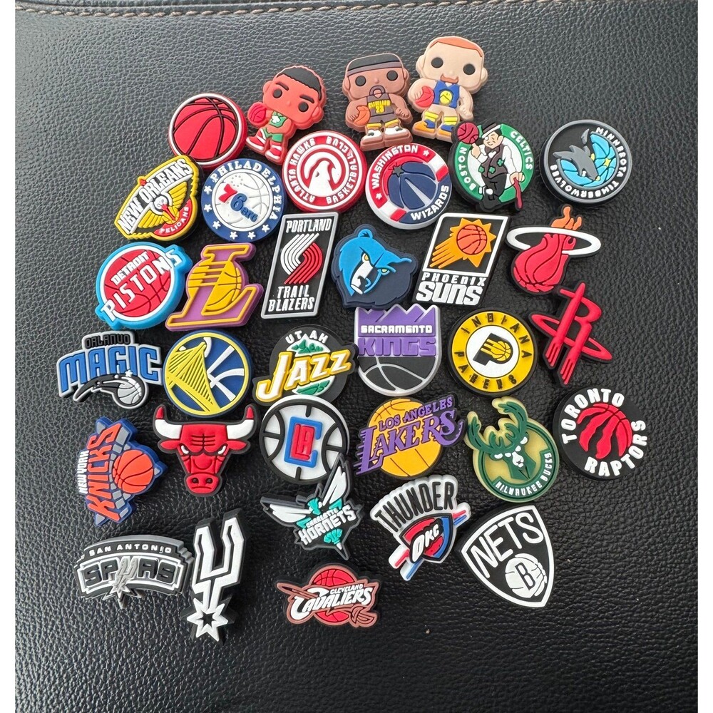 Shoe Charms for Croc Sandals - NBA Teams - 34 pieces